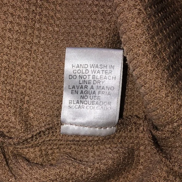 Entro tan waffle knit Henley top size small - Picture 5 of 6